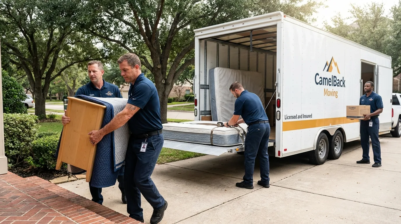 Crew loading residential truck for cross-state move from Severn, MD